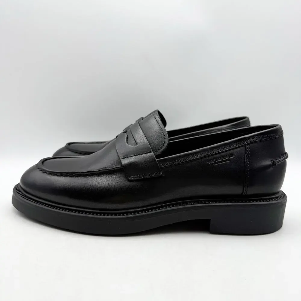 Vagabond Shoemakers Womens Alex Loafers EU 39 US 9 Black Leather NIB